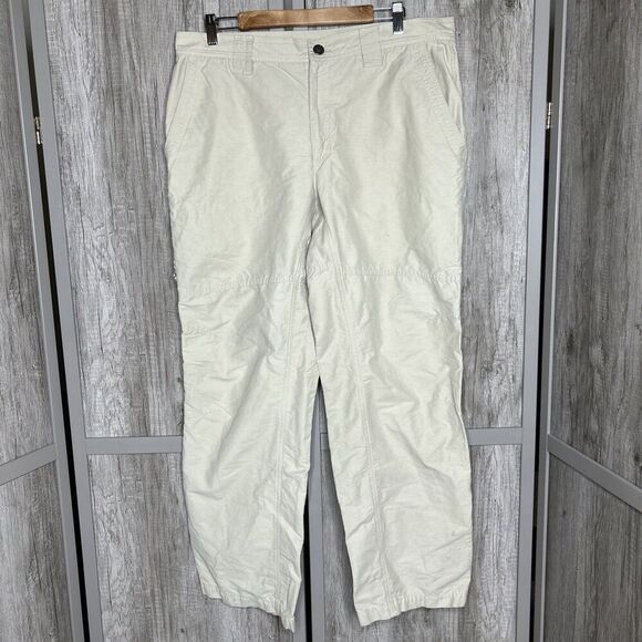 Columbia Cargo Pants Flat Front Khaki Trousers Casual Hiking Outdoor Size 36 - Picture 1 of 9